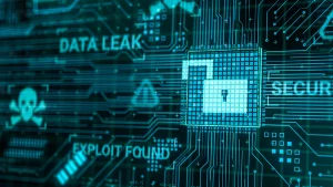 Abstrakter Datenfluss als Symbol für Datenleck und ungesicherte Cloud‑Backups